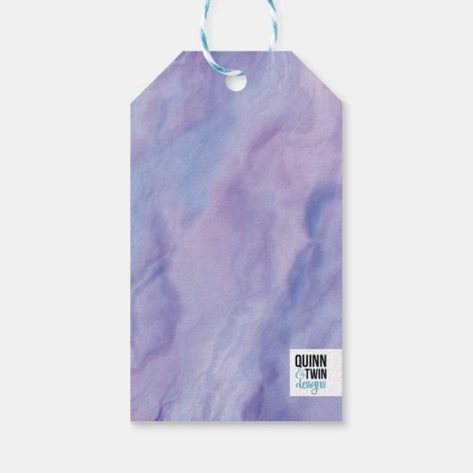 Lila Marmorgrenze Geschenkanhänger (Rückseite)