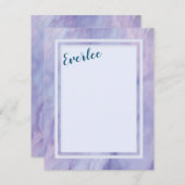 Lila Marmorgrenze Mitteilungskarte (Vorne/Hinten)