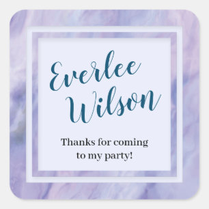 Lila Marmorgrenze Quadratischer Aufkleber