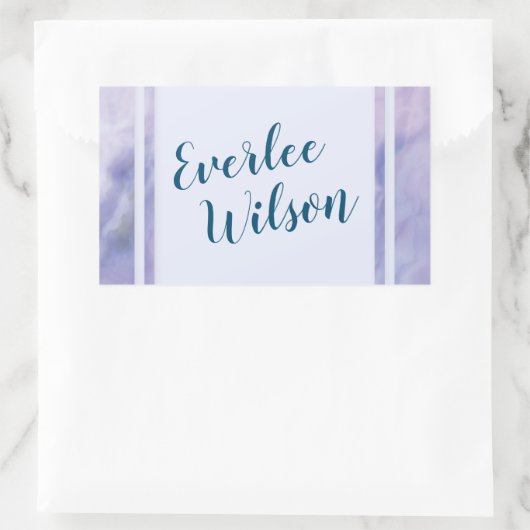 Lila Marmorgrenze Rechteckiger Aufkleber (Tasche)