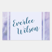 Lila Marmorgrenze Rechteckiger Aufkleber (Vorderseite)