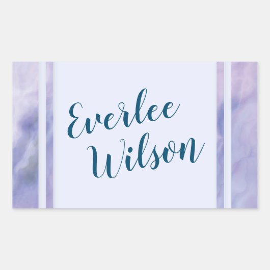 Lila Marmorgrenze Rechteckiger Aufkleber (Vorderseite)