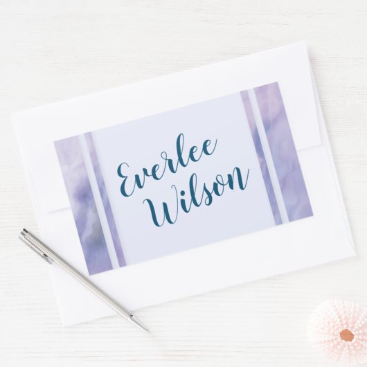 Lila Marmorgrenze Rechteckiger Aufkleber (Umschlag)