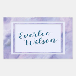 Lila Marmorgrenze Rechteckiger Aufkleber