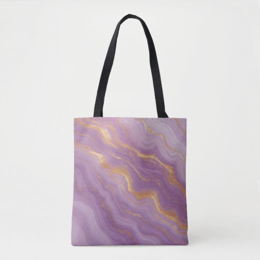 Lila Marmorhintergrund mit goldenen Adern Tasche (Vorderseite)