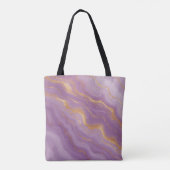 Lila Marmorhintergrund mit goldenen Adern Tasche (Rückseite)