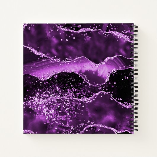 Lila Marmormonogramm Notizblock (Rückseite)