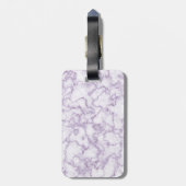 Lila Marmormuster Gepäckanhänger (Rückseite vertikal)