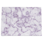 Lila Marmormuster Große Geschenktüte (Vorderseite)