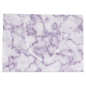 Lila Marmormuster Große Geschenktüte (Rückseite)