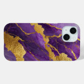 Lila Marmormuster mit Gold Case-Mate iPhone Hülle (Rückseite (Horizontal))