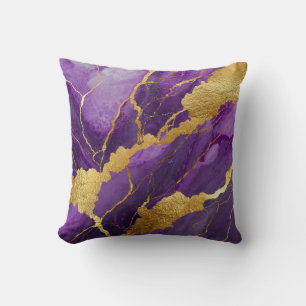 Lila Marmormuster mit Gold Kissen