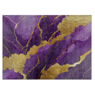 Lila Marmormuster mit Gold Schneidebrett