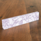 Lila Marmormuster Namensplakette (Seite)