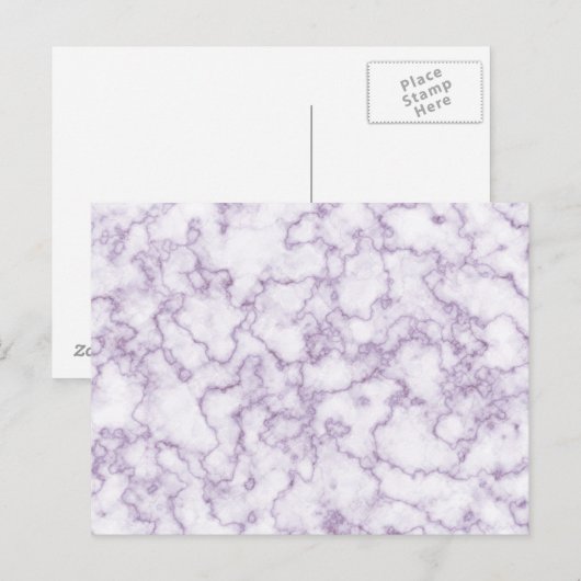 Lila Marmormuster Postkarte (Vorne/Hinten)