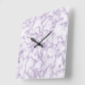 Lila Marmormuster Quadratische Wanduhr (Winkel)