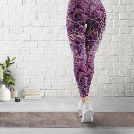 Lila Marmorpapier Vintage Leggings