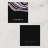 Lila Marmorstreifen Ohrring-Anzeige Quadratische Visitenkarte (Vorne/Hinten)