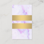 Lila Marmortextur Gold Metallic Bars Business Visitenkarte (Rückseite)