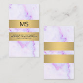 Lila Marmortextur Gold Metallic Bars Business Visitenkarte (Vorne/Hinten)
