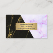 Lila Marmortextur | Schwarzer Goldmarmor Visitenkarte (Rückseite)
