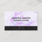 Lila Marmortextur | Schwarzer Schiefermarmor Visitenkarte (Vorderseite)