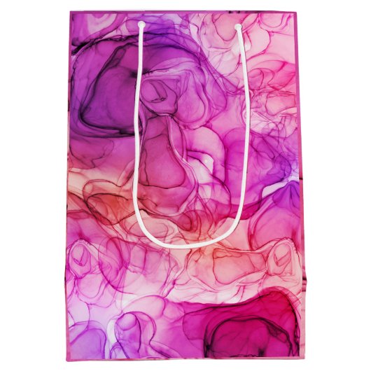 Lila Marmorträume Mittlere Geschenktüte (Rückseite)