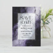 Lila MarmorWedding speichern Sie das Datum Save The Date (Stehend Vorderseite)