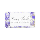 Lila Marmorwirbelmuster Adressaufkleber (Vorne)