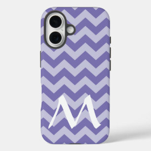 Lila marokkanische Moods Chevrons mit Monogramm iPhone 16 Hülle