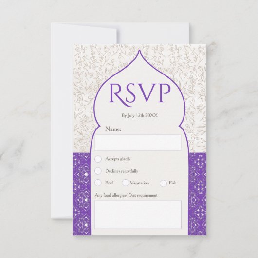 Lila marokkanische uAwg Einladung (Vorderseite)