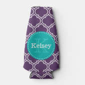 Lila marokkanisches Fliesenmuster Aquamarin Flaschenkühler (Vorderseite)