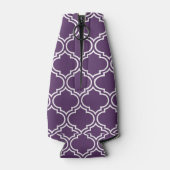 Lila marokkanisches Fliesenmuster Aquamarin Flaschenkühler (Rückseite)