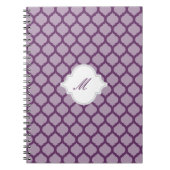 Lila marokkanisches Muster mit Monogramm-Notizbuch Notizblock (Vorderseite)