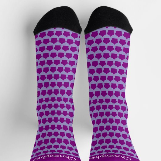 Lila marokkanisches Musterdesign Socken (Oben)