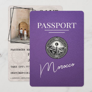 Lila Marokko Reisepass Save The Date