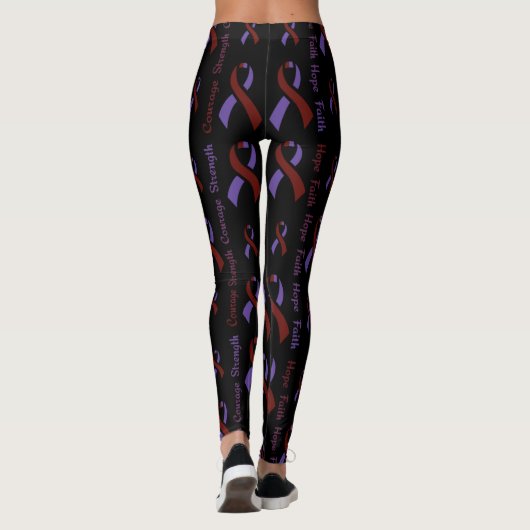 Lila/Maroon Hoffnung Glaubenskraft Mut ...Arachn Leggings (Rückseite)