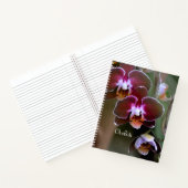 Lila Maroon Orchid Blossoms Botanischer Flur Notizblock (Innenseite)