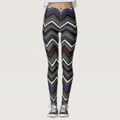 Lila/Maroon Zig Zag...Arachnoiditis Leggings (Vorderseite)