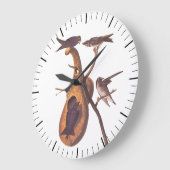Lila Martin Audubon Birds mit Gourd Zuhause Große Wanduhr (Winkel)