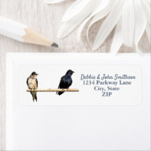 Lila Martin Birds Nature Rücksendeadresse Vogelbeo