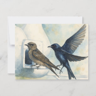 Lila Martin Landlord Nature Swallow Bird Gourds Postkarte