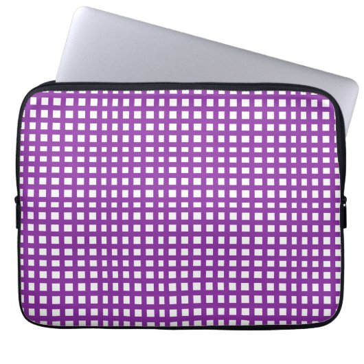 lila Maschenquadrat Laptopschutzhülle (Vorderseite)