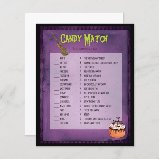 Lila Mash Halloween Candy Match (Vorne/Hinten)