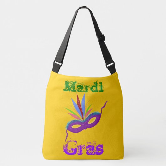 Lila Mask Mardi Gras Tote Bag Tragetaschen Mit Langen Trägern (Vorderseite)