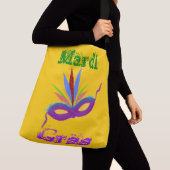 Lila Mask Mardi Gras Tote Bag Tragetaschen Mit Langen Trägern (Von Nahem)