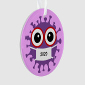 Lila Masked Coronavirus 2020 Acrylschmuck Ornament (Vorderseite)