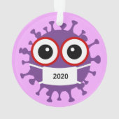 Lila Masked Coronavirus 2020 Acrylschmuck Ornament (Rückseite)