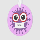 Lila Masked Coronavirus 2020 Acrylschmuck Ornament (Vorderseite)