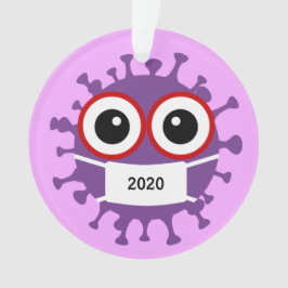 Lila Masked Coronavirus 2020 Acrylschmuck Ornament